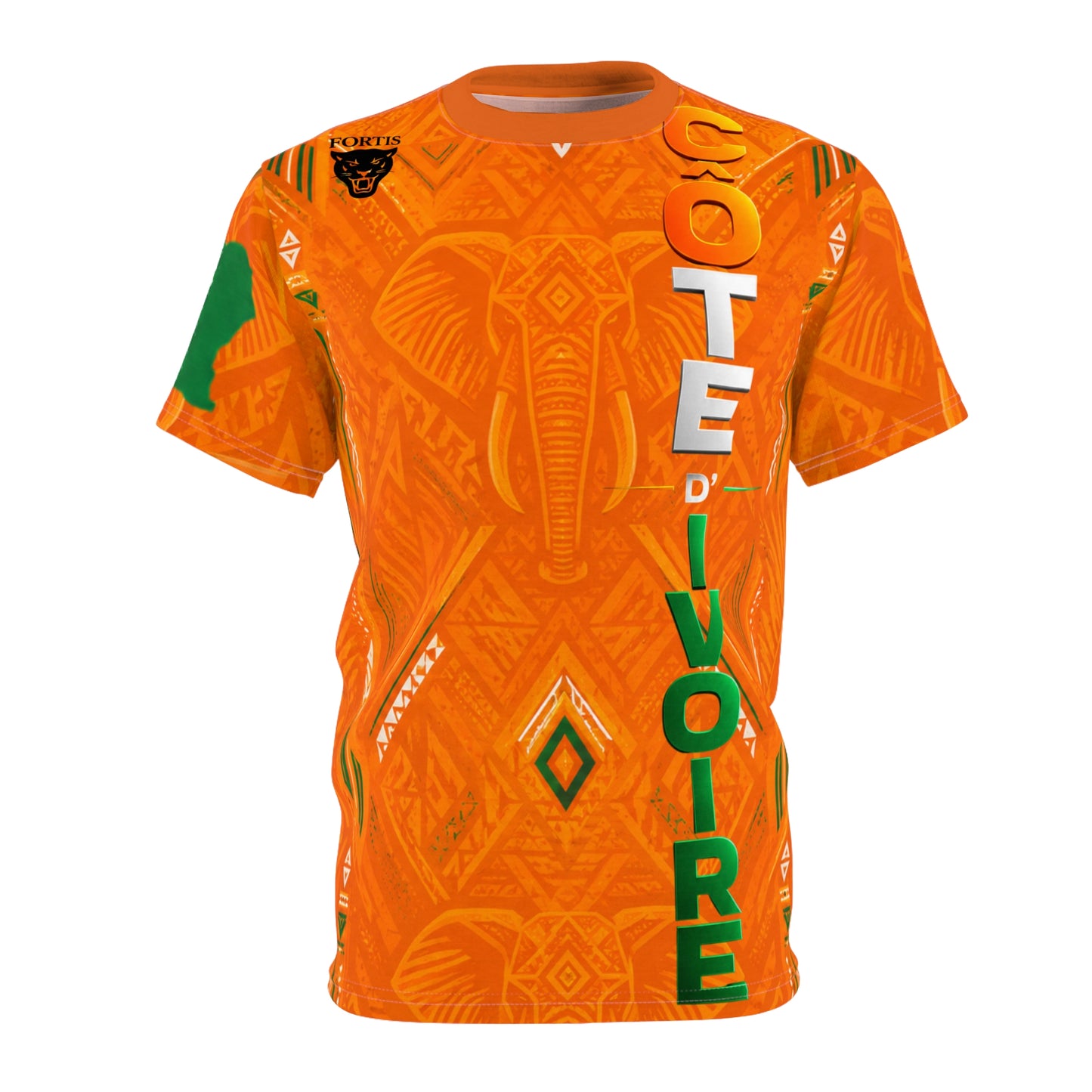 Orange Tribal Elephant All-Over Print Tee