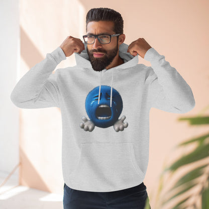 Blue Scream Emoji Hoodie — Cute 3D Emoticon Graphic Fleece Pullover