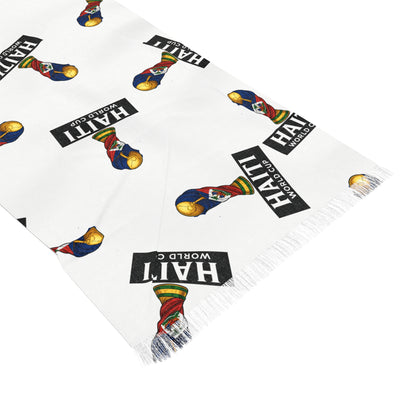 Haiti Flag Light Scarf – Tropical Map & Word Pattern