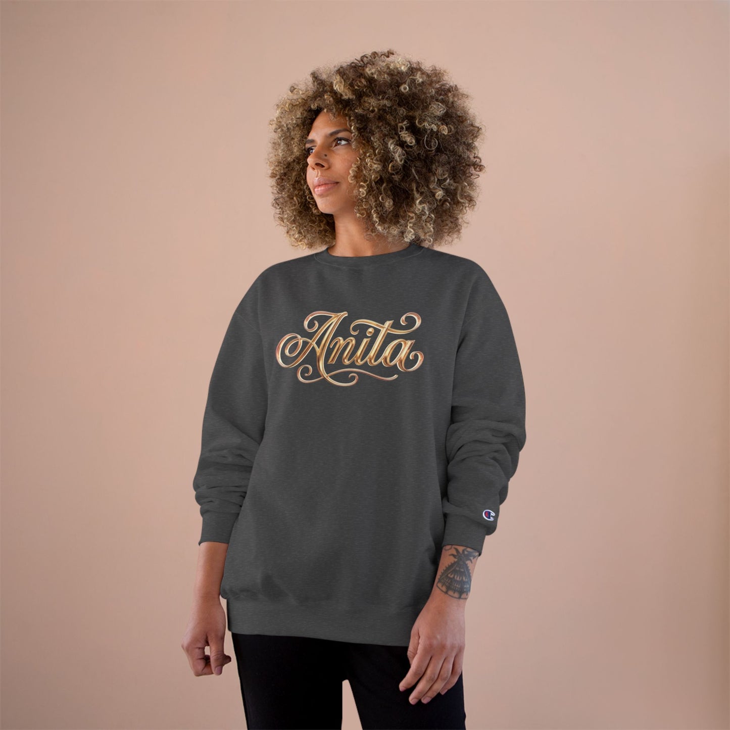 Personalized 'Anita' Script Sweatshirt - Elegant Gold Name Crewneck