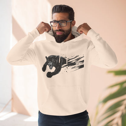 Panther Motion Hoodie — Leaping Black Panther Graphic Pullover