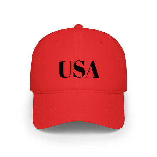 USA Low Profile Baseball Cap — Patriotic Red Hat for 4th of July & Everyday Wear