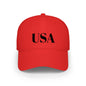 USA Low Profile Baseball Cap — Patriotic Red Hat for 4th of July & Everyday Wear