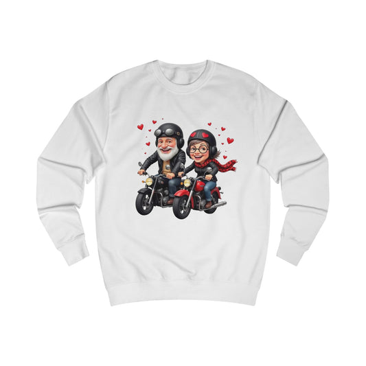 Couple Motorcycle Ride Sweatshirt - Cute Biker Couple with Hearts
