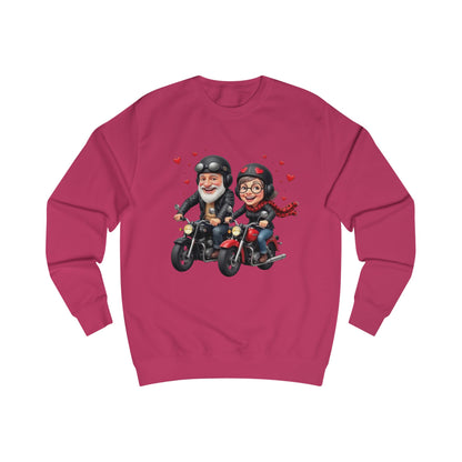 Couple Motorcycle Ride Sweatshirt - Cute Biker Couple with Hearts