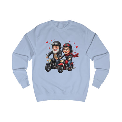 Couple Motorcycle Ride Sweatshirt - Cute Biker Couple with Hearts