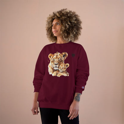 Lioness and Cub Sweatshirt — Cozy Wildlife Crewneck for Animal Lovers