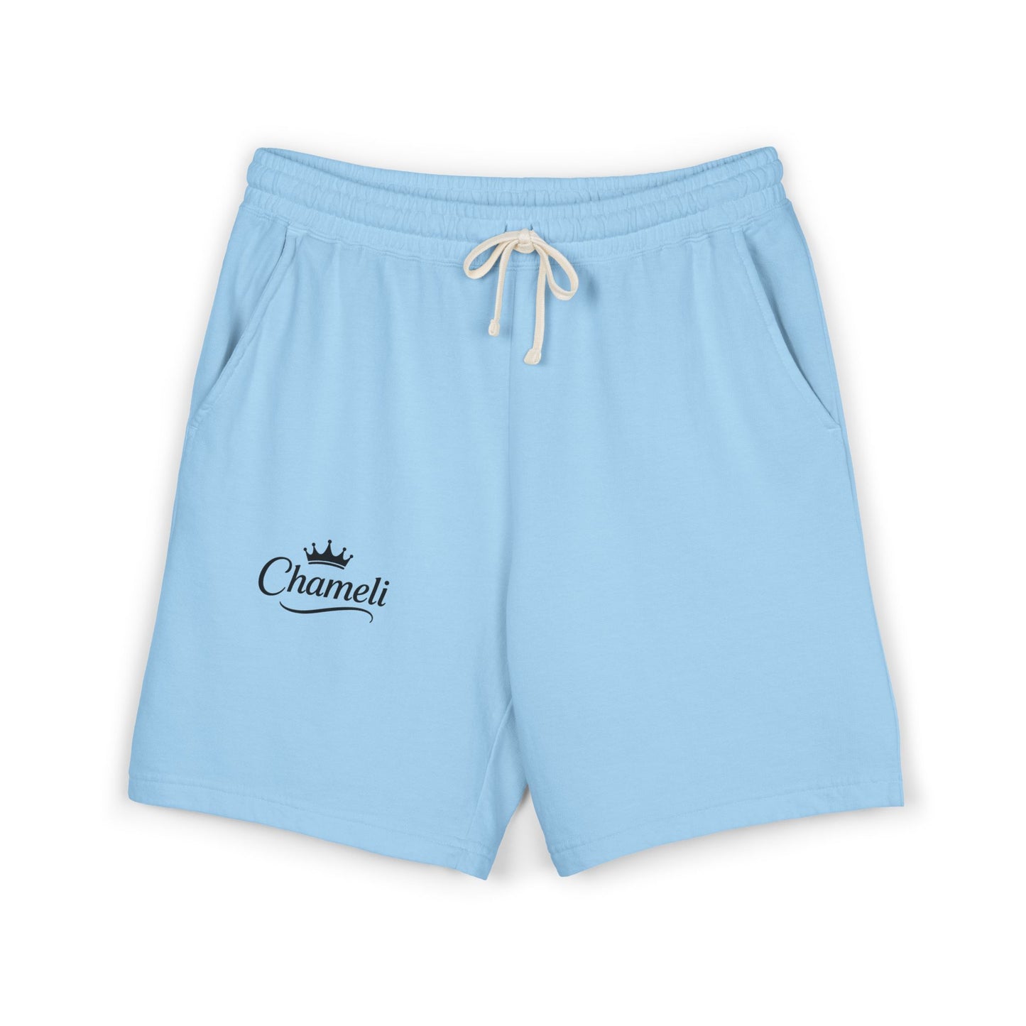 Sweat Shorts — 'Chameli' Crown Logo Lightweight Fleece Lounge Shorts