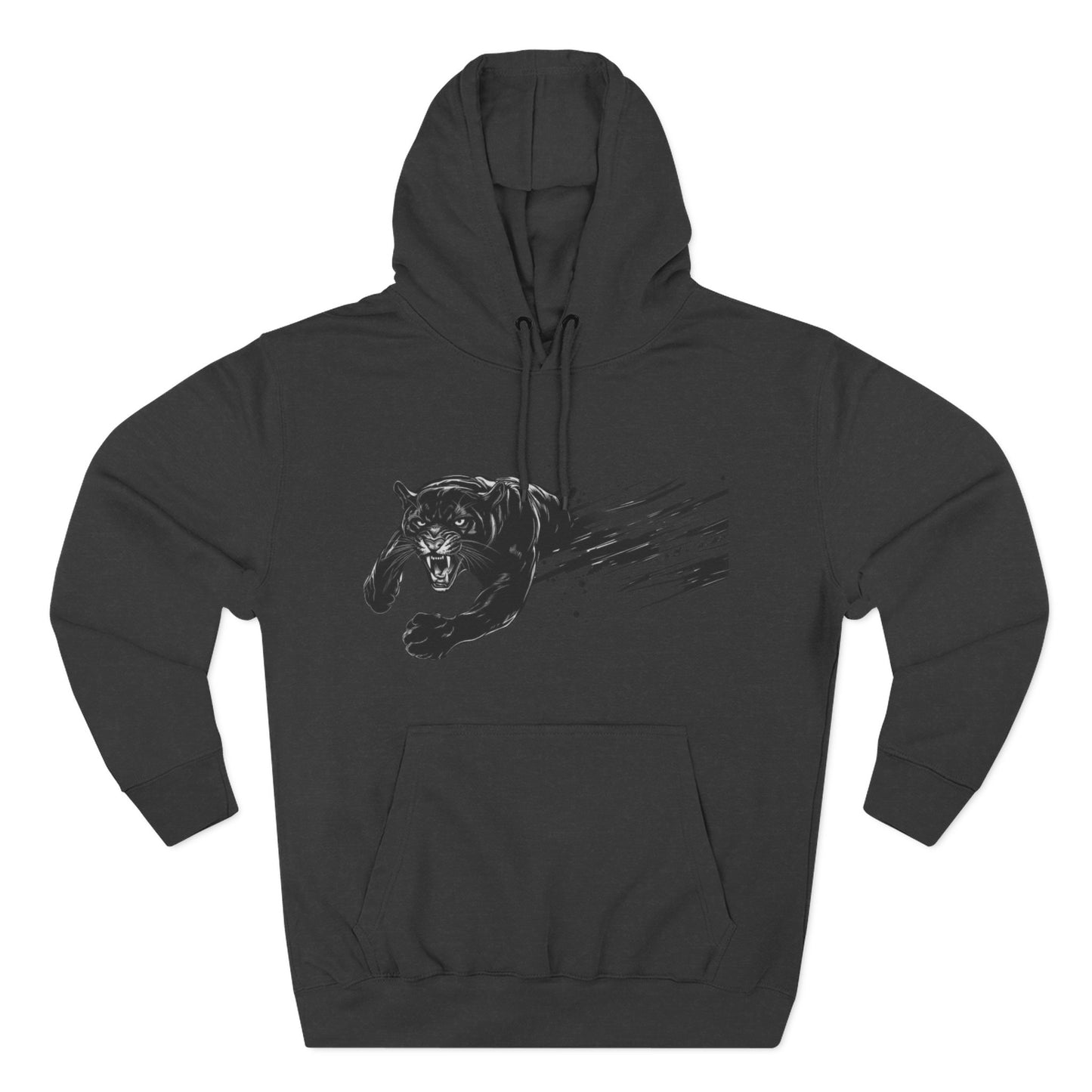 Panther Motion Hoodie — Leaping Black Panther Graphic Pullover