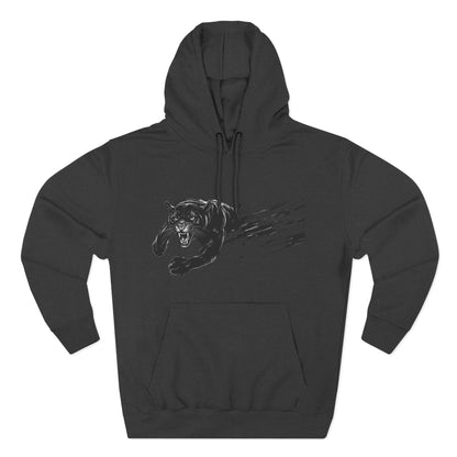 Panther Motion Hoodie — Leaping Black Panther Graphic Pullover