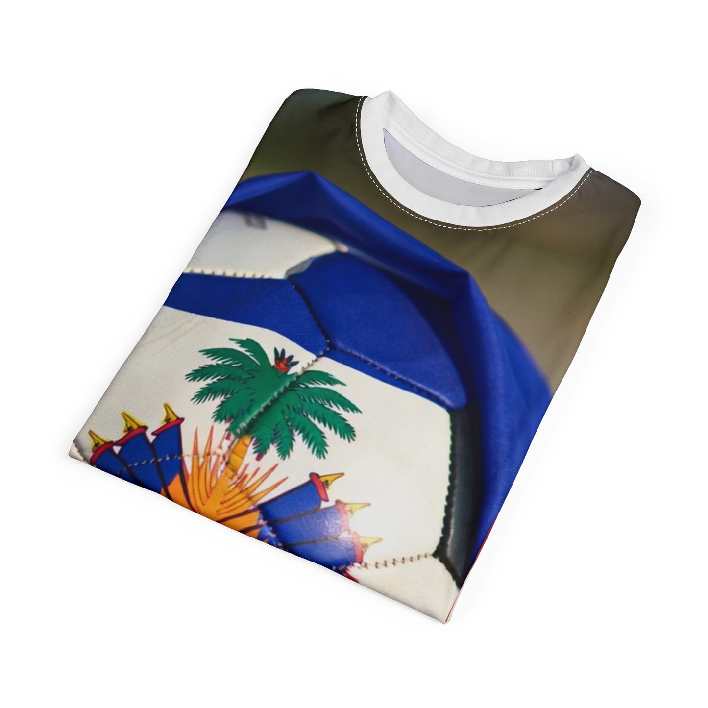 Haiti Flag Soccer Ball All-Over Print Tee