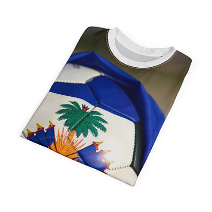 Haiti Flag Soccer Ball All-Over Print Tee