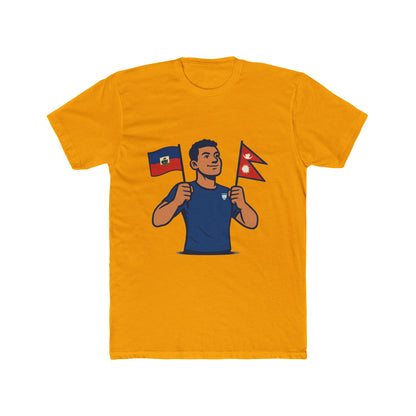 Unisex Cotton Crew Tee with Diverse Flags Design, Perfect for Pride, Cultural Events, Casual Outfits, Gifts, Travel Enthusiasts