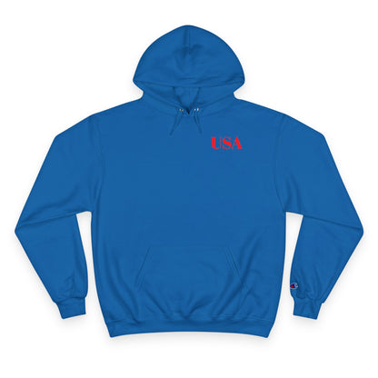 USA Hoodie — Minimal Patriotic Champion Hoodie