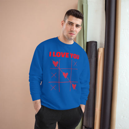 I Love You Tic-Tac-Toe Sweatshirt — Valentine's Heart Game Crewneck