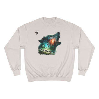 Wolf Silhouette Sweatshirt - Forest Night Nature Scene Crewneck