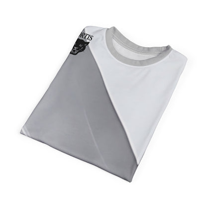 Fortis Minimalist Panther Tee — White Diagonal Cut & Sew T‑Shirt