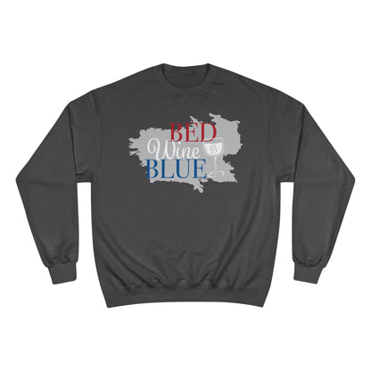 Red White & Wine Sweatshirt — Bed Wine Blue Graphic Crewneck