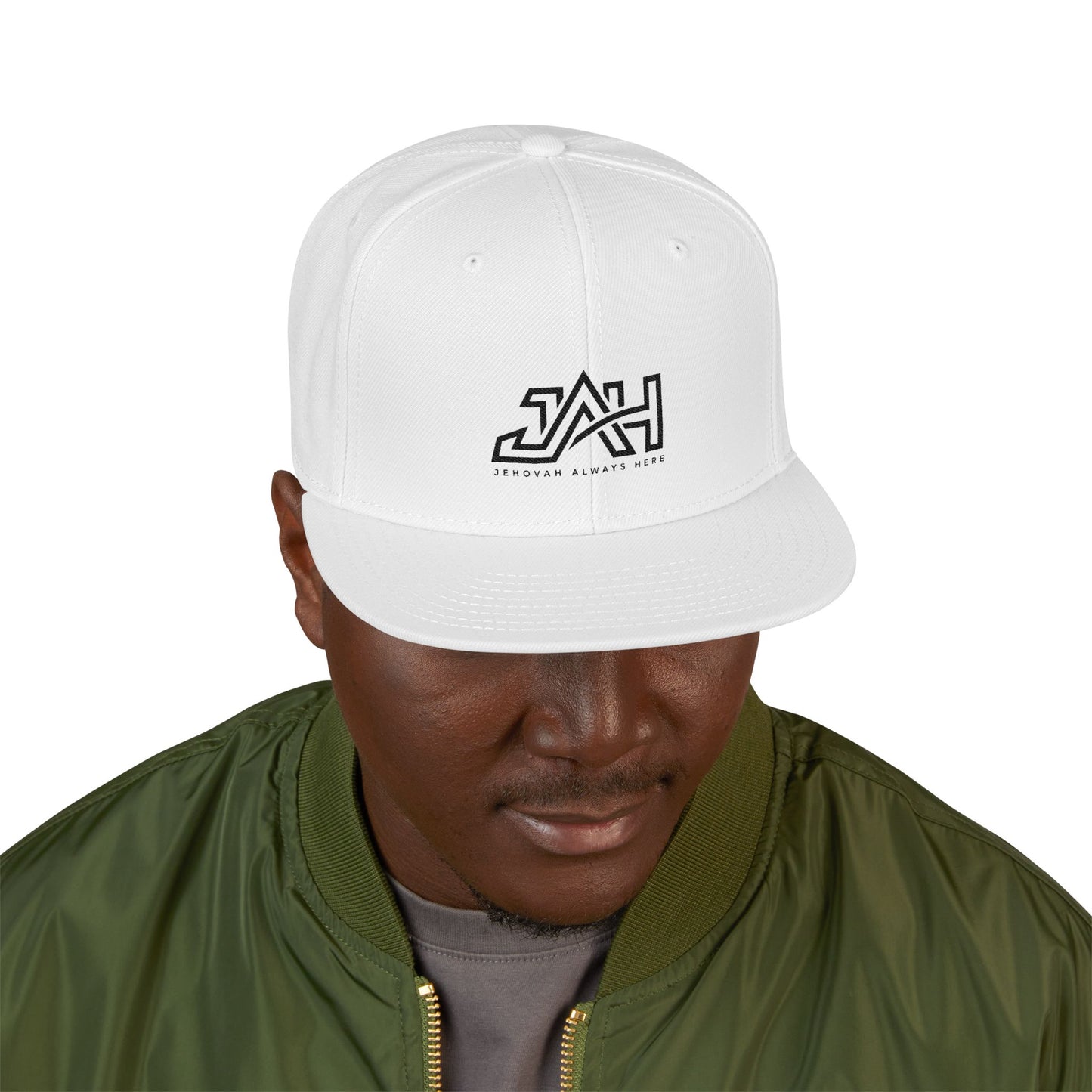 Embroidered Red & Black Snapback Hat – AH Logo Streetwear Cap