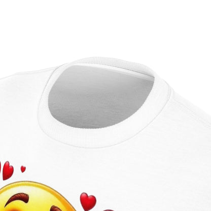 Valentine Emoji Tee — Smiling Emoji with Roses & Wine Gift T-Shirt