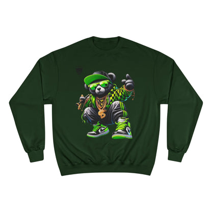 Hip Hop Bear Champion Sweatshirt — Streetwear Crewneck with ‘Champion’ Style Graphic