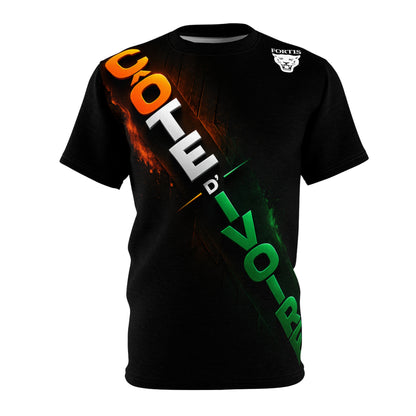 Black Diagonal Tricolor 'HOME' Graphic Tee — Irish Pride Cut & Sew T‑Shirt