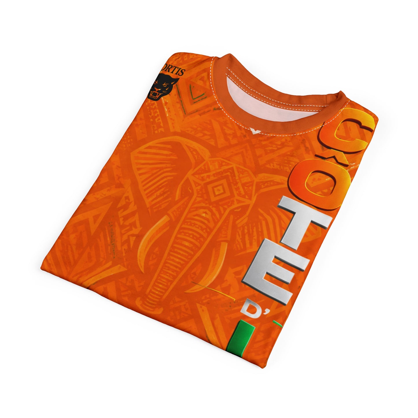Orange Tribal Elephant All-Over Print Tee