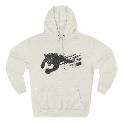 Panther Motion Hoodie — Leaping Black Panther Graphic Pullover