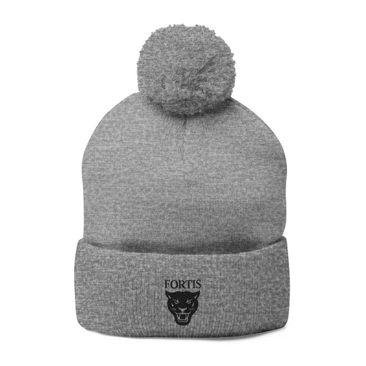 Embroidered Pom-Pom Beanie — FORTIS Panther Knit Cap