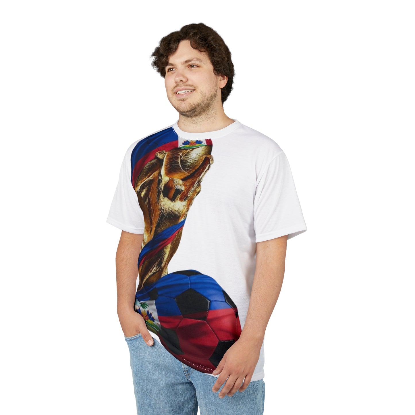 Haiti World Cup Trophy Soccer Tee — Haitian Flag Football Shirt