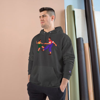 Dancing Couple Champion Hoodie — Retro Social Dance Graphic Pullover