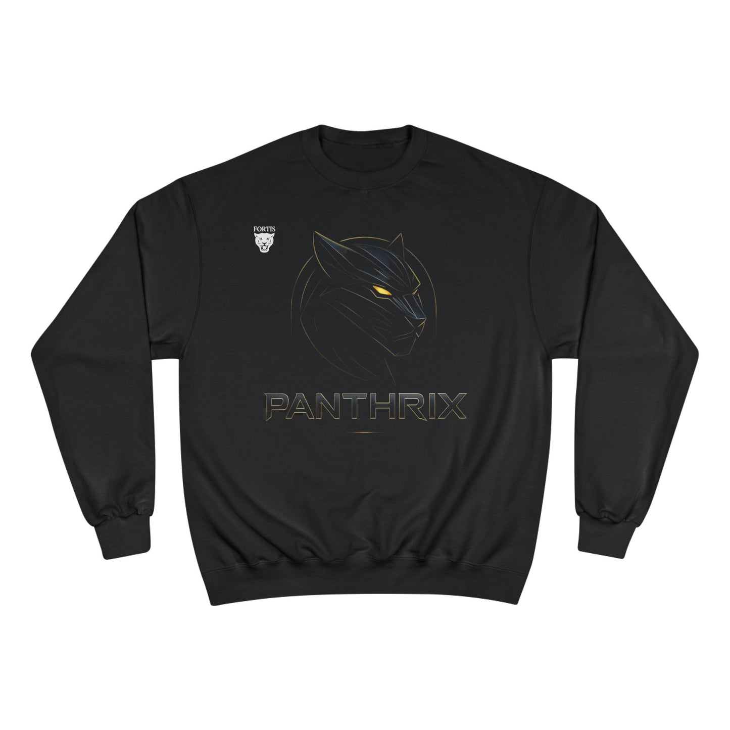 Panthrix Black Crewneck Sweatshirt — Panther Logo Athletic Streetwear