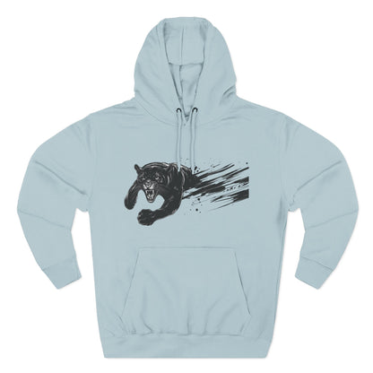 Panther Motion Hoodie — Leaping Black Panther Graphic Pullover