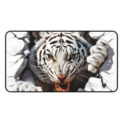 Fierce Tiger Desk Mat, Animal Print Mouse Pad, Office Decor, Gamer Gift, Unique Home Office Accessory