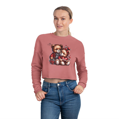 Valentine Teddy Bear Cropped Sweatshirt