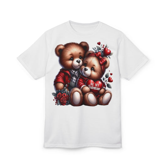 Valentine Teddy Bears Tee — "Be My Valentine" Cute Couple Graphic Shirt