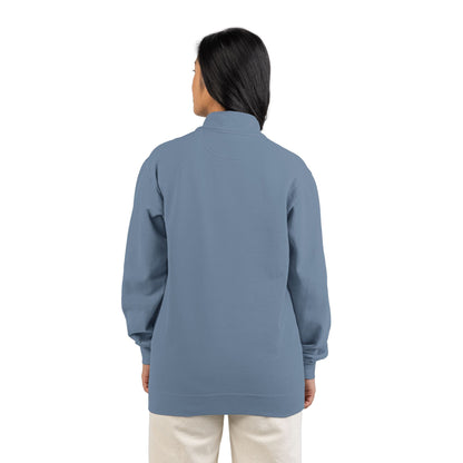 Quarter-Zip Sweatshirt with Small Chest Crest — Casual Pullover for Everyday Wear