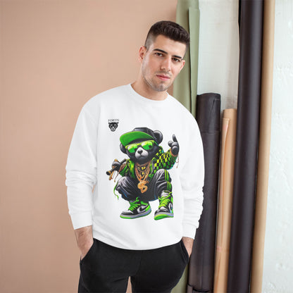 Hip Hop Bear Champion Sweatshirt — Streetwear Crewneck with ‘Champion’ Style Graphic