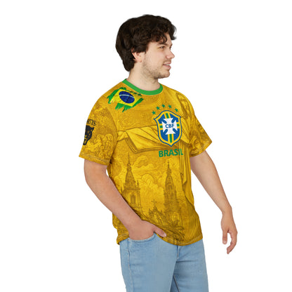 Brazil CBF Soccer T‑Shirt with Christ the Redeemer Graphic