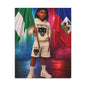 Classic Canvas Portrait Print — Youth Holding Nigeria & Haiti Flags