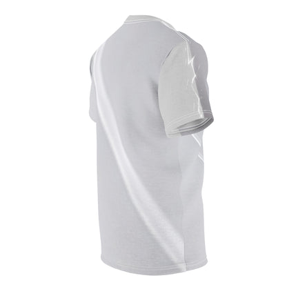 Fortis Minimalist Panther Tee — White Diagonal Cut & Sew T‑Shirt