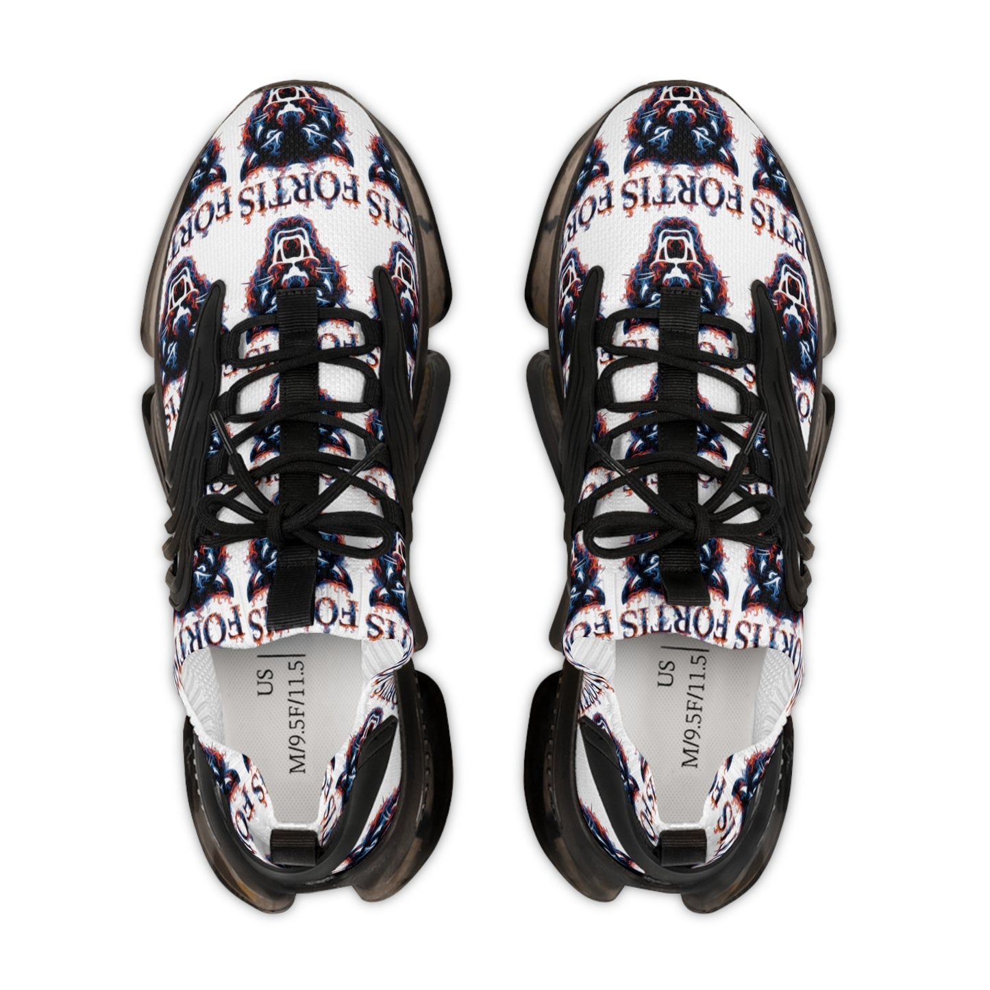 Men's Mesh Sneakers — Custom Dog Portrait Pattern Athletic Shoes