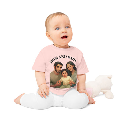 Mom and Dada Baby T-Shirt - Cute Family Tee, Infant Gift, Baby Shower, Newborn Apparel, Family Bonding Wear