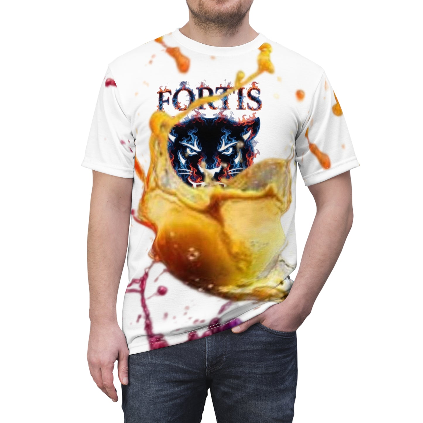 Fortis Tiger Splash All-Over Print Tee