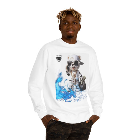 Bear Thug Graphic Sweatshirt — Cool Sunglasses Money Bag Streetwear Crew