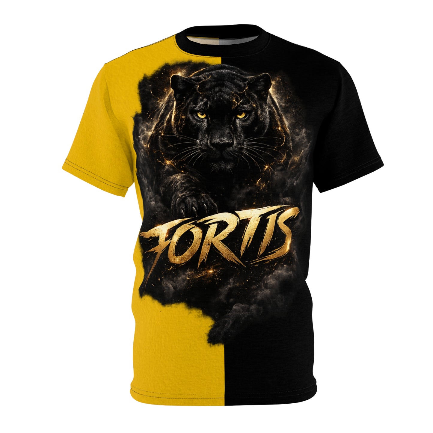 Fortis Panther Tee — Bold Black & Gold Graphic T‑Shirt