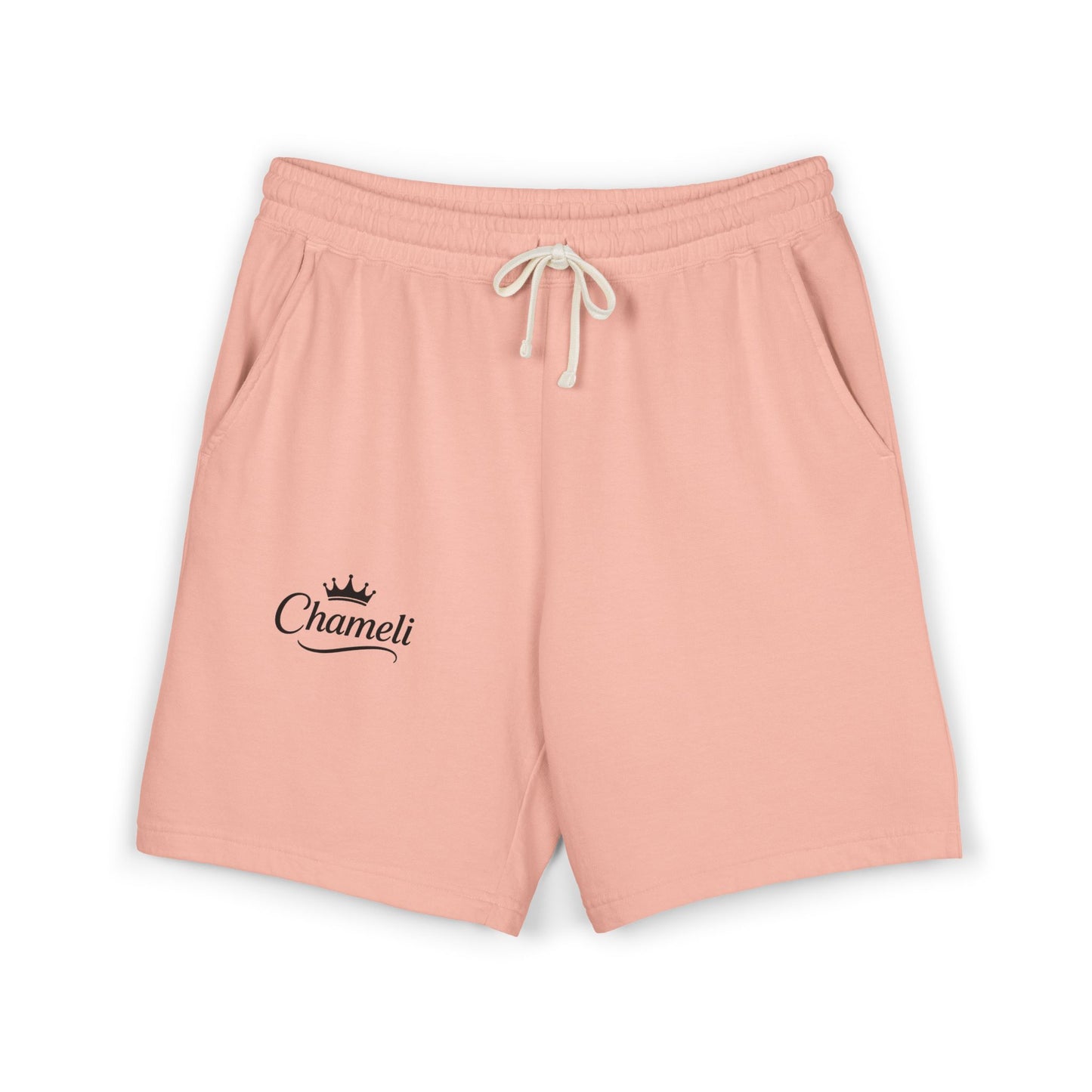 Sweat Shorts — 'Chameli' Crown Logo Lightweight Fleece Lounge Shorts