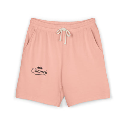 Sweat Shorts — 'Chameli' Crown Logo Lightweight Fleece Lounge Shorts