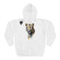 Tiger Watercolor Hoodie — Artistic Big Cat Pullover with 'Fortis' Emblem