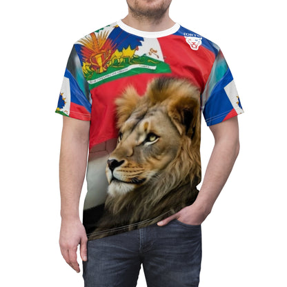 Haiti Flag Lion T-Shirt — Patriotic Haitian All-Over Print Tee